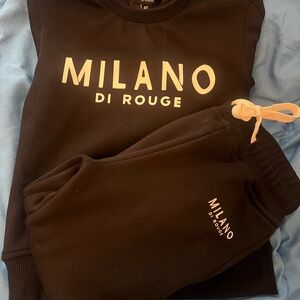 Milano Di Rouge toddler  Black Sweatshirt and Joggers Set